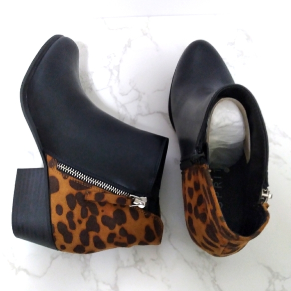 Esprit Black Leopard Ankle Boots Size 8 - Picture 3 of 11